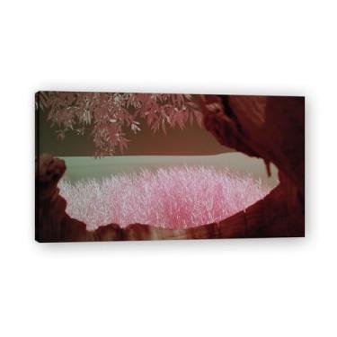 Imagem de Tons de cores diferentes, foto real, cidade, mar, neve, vale, pastagem, rio, pôr do sol, nascer do sol, impressão em tela, decoração de parede 20 x 36 cm emoldurada