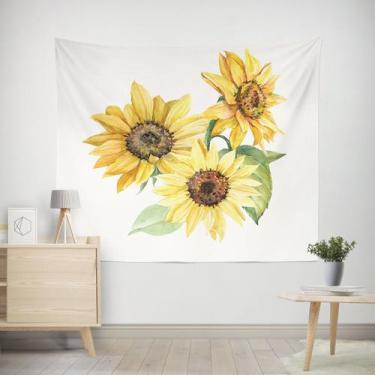 Imagem de Tapeçaria, girassol, parede, microtecido, 150x130cm, estética de quart