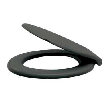 Imagem de Assento Sanitário Roma Universal Oval Fosco | Tampa de Vaso Sanitário Resistente | Assento Sanitário Econômico em PP(Cinza Escuro)