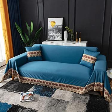 Imagem de Cobertor de cama premium capa de sofá super macia para cama e sofá protetor de móveis de viagem capas de sofá grande para sofá azul - 1-180 cm x 260 cm
