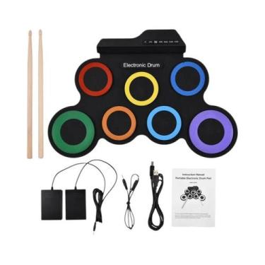 Imagem de Kit De Bateria Elétrica Portátil De 7 Pads Com Entrada Para Fone De Ou