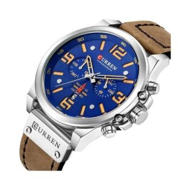 Imagem de Relógio De Pulso Masculino À Prova d'Água Com Pulseira De Couro CURREN