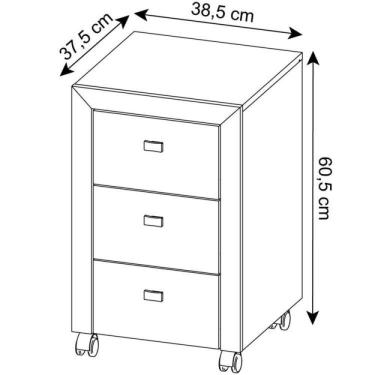 Imagem de Conjunto Home Office com Escrivaninha e Gaveteiro 3 Gavetas Espresso Móveis Branco