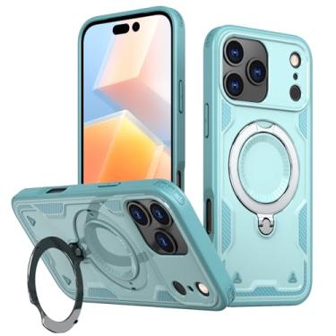 Imagem de SORAKA Capa para iPhone 17 Pro com suporte compatível com MagSafe chapa de ferro Capa resistente que absorve choques Proteção contra quedas de nível militar