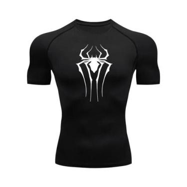 Imagem de Camisa De Compressão Masculina De Secagem Rápida Com Estampa De Aranha