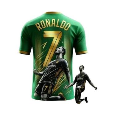 Imagem de Camiseta Esportiva Respirável Masculina Cristiano Ronaldo Estampa 3D T