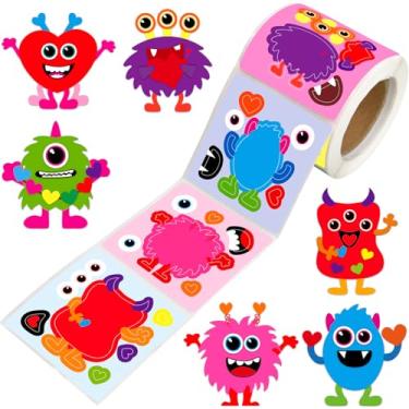 Imagem de Ceiba Tree Valentines Day Monster Stickers for Kids Make Your Own Monster Sticker Rolled Scene Sticker for Classroom Happy Valentine's Day Gifts Girls Boys Party Favors