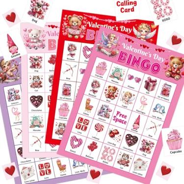 Imagem de ceiba tree Cartas de bingo para o dia dos namorados, 24 jogadores, para crianças, escola, sala de aula, troca de presentes, jogos de festa divertidos, atividades familiares