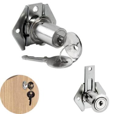 Imagem de Fechadura Gaveta Móveis Tambor 302LG Longo Cilindro 31mm Lingueta Long