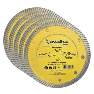 Imagem de Kit 5 Disco De Corte Diamantado Turbo 110Mm Fino Porcelanato