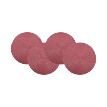 Imagem de Conjunto De 4 Sousplat Redondos Laváveis E Resistentes Ao Calor, 38cm,