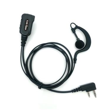 Imagem de YiNiTone Fone de ouvido EAP-1 2 pinos em forma de G com PTT/MIC compatível com Kenwood Baofeng SAMCOM BTECH Retevis Walkie Talkies para UV-K58 UV-5R BF-888S UV-32 BF-F8HP UV82C UV5X3 Seris rádio