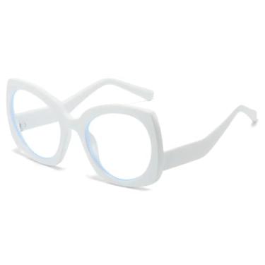 Imagem de VFDHN Óculos de Sol Femininos Fashion Butterfly Oval Vintage Coloridos Masculinos Punk Degradê UV400 (5702-C14)