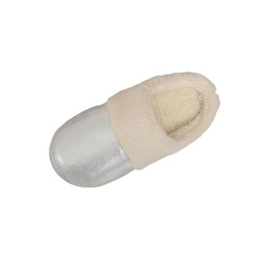 Imagem de Chinelos femininos modernos casuais de veludo de inverno quente para uso interno e externo, Prata, 40