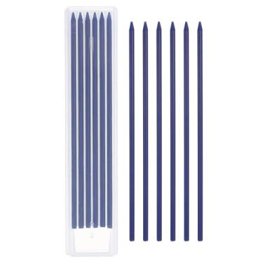 Imagem de PATIKIL 12 refis de grafite de lápis de carpinteiro de 2,8 mm, refis de lápis sólidos secos resistentes a quebras, para carpinteiro mecânico, desenho, arte, azul