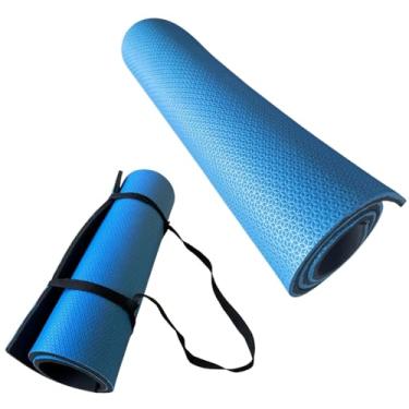 Imagem de Colchonete Tapete para Yoga, Pilates e Fitness 1m x 50cm x 10mm - Espuma Amortecida, Ideal para Ginástica e Exercícios em Casa ou Academia (Azul Royal,Sem Alça)
