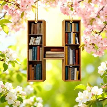 Imagem de Enfeites de Natal A-Z Cristal Pendurado, Enfeites de Árvore de Natal Artesanais com Letra H, Decoração de Carro e Casa - Decoração Artesanal de Acrílico de Natal, Ideias de Troca de Presentes para