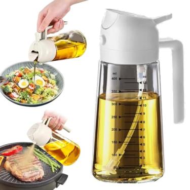 Imagem de Festa Fresh Pulverizador de azeite de oliva de vidro de 470 ml para cozinhar, dispensador de óleo 2 em 1 para utensílios de cozinha, frasco de spray premium de grau alimentício com controle de porção