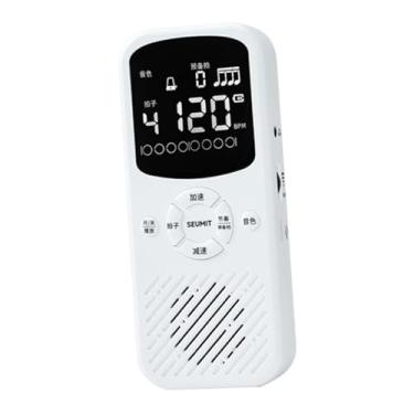 Imagem de oshhni Metrônomo digital eletrônico com visor digital, leve e com gerador de tons para contagem vocal, ideal para piano, violino e outros instrumentos, Branco
