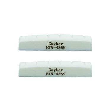 Imagem de Guyker Porca óssea de guitarra de 43 mm - porcas de osso pré-ranhuradas brancas para 6 cordas LP Les Paul Style acessórios de reposição para guitarra elétrica 43 mm x 6 mm x 9 mm (2 peças), ETW-4369