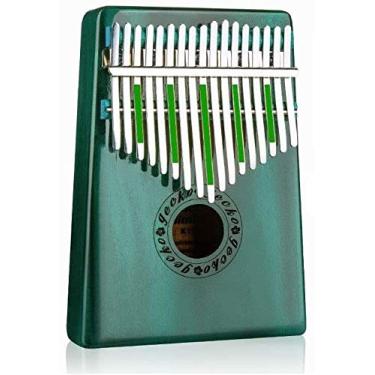 Imagem de Lss9azznmm Kalimba Piano 17 Teclas com Madeira de Mogno Portátil Mbira Dedo Piano Presentes para Crianças e Piano Iniciantes Profissionais (Verde Brilhante) (Cor: Verde Escuro) (Verde Escuro)