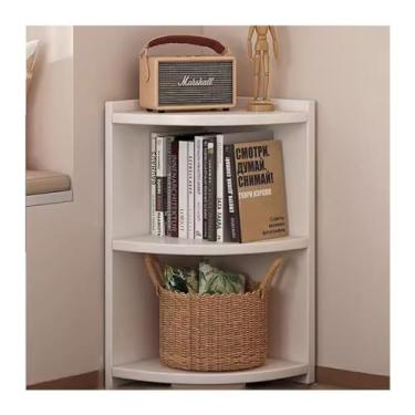 Imagem de Prateleira lateral de armazenamento de parede de canto triangular simples para móveis de chão a casa (30 * 30 * 90 cm)