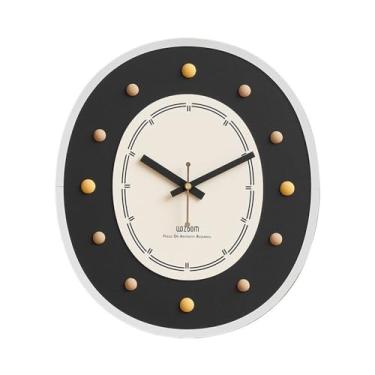 Imagem de Relógio de parede para decoração de interiores de cozinha, sala de estar, corredor, sala de estudo, personalizado e criativo, cor moderna, 33,5 * 38 cm decoração (preto)