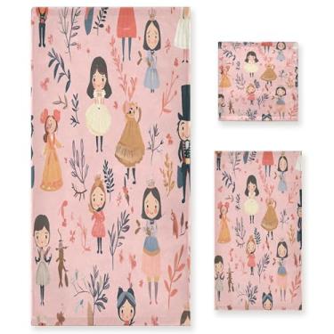 Imagem de xigua Conjunto de toalhas de banheiro de personagens de desenhos animados, toalha de banho macia absorvente de 3 peças, toalha de mão, toalhas decorativas para banheiro, academia, hotel, praia