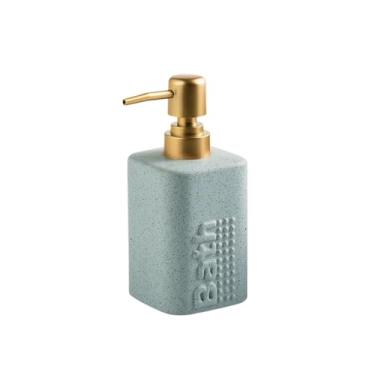 Imagem de Dispensador de sabão de cerâmica de banheiro de 360 ml com bomba de gel de banho garrafa de xampu líquido (azul)