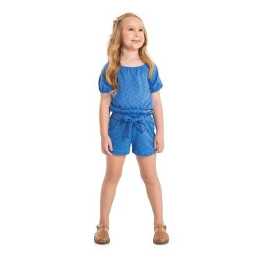 Imagem de Conjunto Infantil com Cropped e Short Clochard em Malha Laise Quimby-Feminino