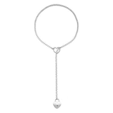 Imagem de WATASAA Colar longo de ouro prateado para mulheres: gargantilha com pingente de coração ajustável, colar de corrente em camadas para elegância diária, 24.0 Inches, Metal Aço inoxidável, Sem Pedra