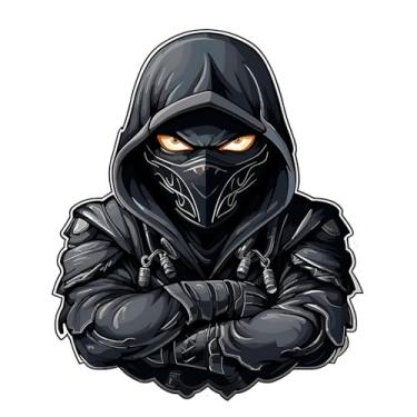 Imagem de Adesivos de carro guerreiro Ninja escuro janela de vinil faça você mesmo design de olho brilhante decoração para adultos crianças adolescentes cultura japonesa adesivos criativos guerreiro c034