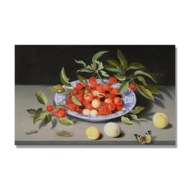 Imagem de NHLDZYH Tela vintage de frutas mortas, impressão de estilo de pintura a óleo vintage, decoração de jantar de fazenda C38. 50 x 80 cm. Somente tela