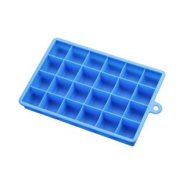 Imagem de Forma De Gelo De Silicone Com 24 Cavidades Quadradas E Tampa, Molde Pa