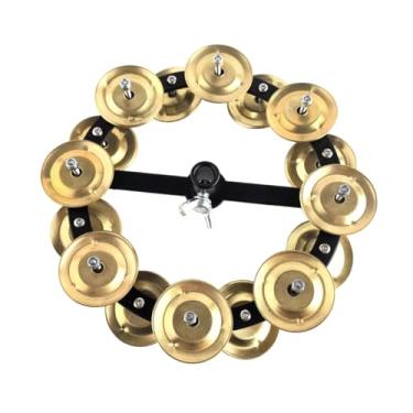 Imagem de Esquirla Pandeiro Hi Hat, Instrumento Musical, Fácil de Instalar, Multiuso, 17cm, Ideal para Apresentações e Shows, Fileira Dupla