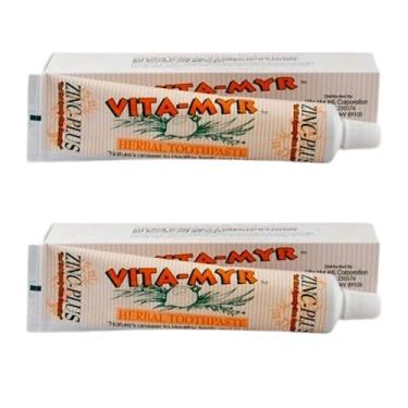 Imagem de 2 pacotes de pasta de dente natural 113 g - Seguro e eficaz - Pasta de dente orgânica Vitamyr sem SLS, sem açúcar, sem flúor, sem glúten e vegano. Ajuda a aliviar sangramento nas gengivas e mau hálito