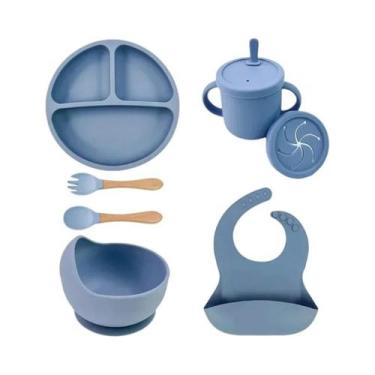 Imagem de Conjunto De Utensílios Para Bebês: Tigela Com Sucção, Copo Com Canudo,
