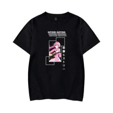 Imagem de Camiseta Masculina Bocchi the Rock Anime, Confortável, Com Estampa Hip