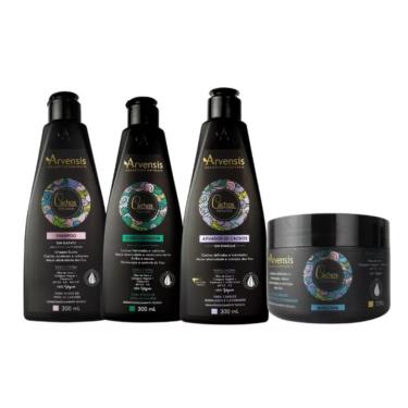 Imagem de Kit Arvensis Cachos Shampoo + Condicionador + Ativador 300ml + Máscara 250gr