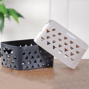 Imagem de Caixa Organizadora Triângulos 4,7l Bege