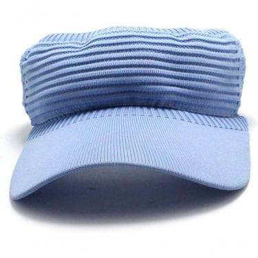 Imagem de Viseira De Praia Feminina Boné Com Proteção Solar Aba Longa Azul Claro