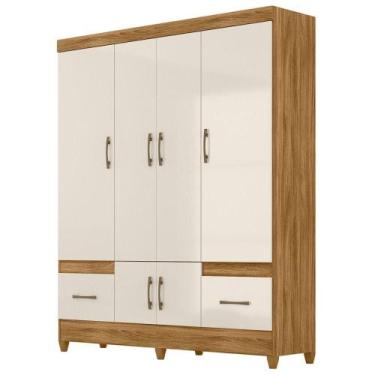 Imagem de Guarda Roupa Casal MS912 6P 165 cm Freijo Cinza Moval, Freijo Off Whit