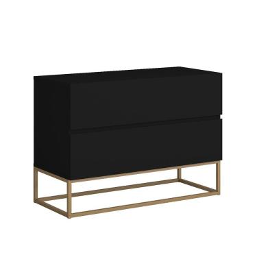 Imagem de Mesa De Cabeceira Eros 60cm Estilo Industrial Base Dourado Preto