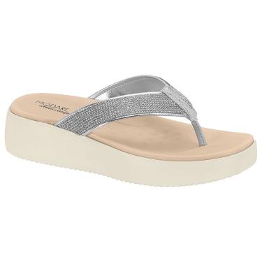 Imagem de Chinelo Feminino Plataforma Prata Strass Modare 7189.105