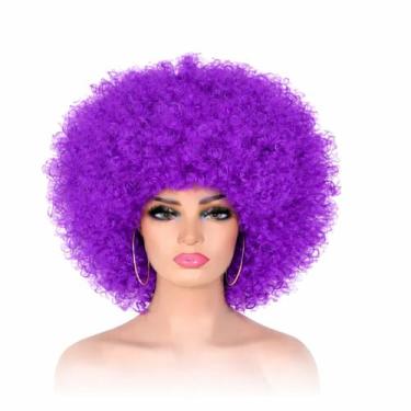 Imagem de Peruca Black Power Gigante Acessório Para Carnaval Cor:Roxa - RPires, 