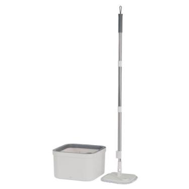 Imagem de Mop Giratório Esfregão Balde Água Limpa Refil Microfibra Ou Bege