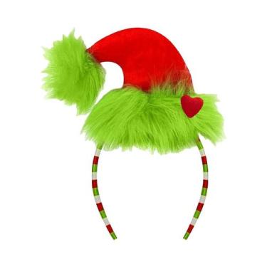 Imagem de Tiara Verde De Natal Com Laço Estilo Chifre De Rena, Cor Aleatória, Ac