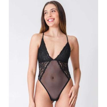 Imagem de Body Feminino Sensual Renda-13108 - ALARC, 46, Preto