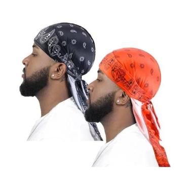 Imagem de Touca Turbante Masculina Estampada 2 Peças Durag Biker Headwrap Pirata