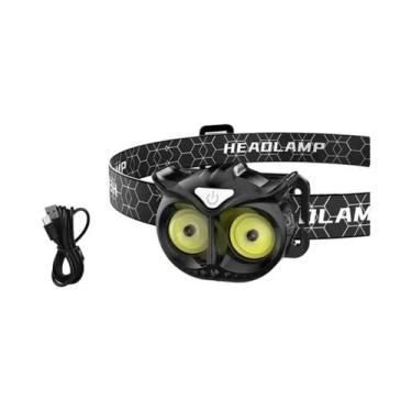 Imagem de Lanterna De Cabeça LED COB Owl Portátil Com Rotação Magnética E Alerta